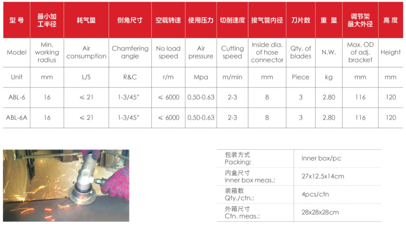 ABL-6轻型旋转盘式气动倒角机数据