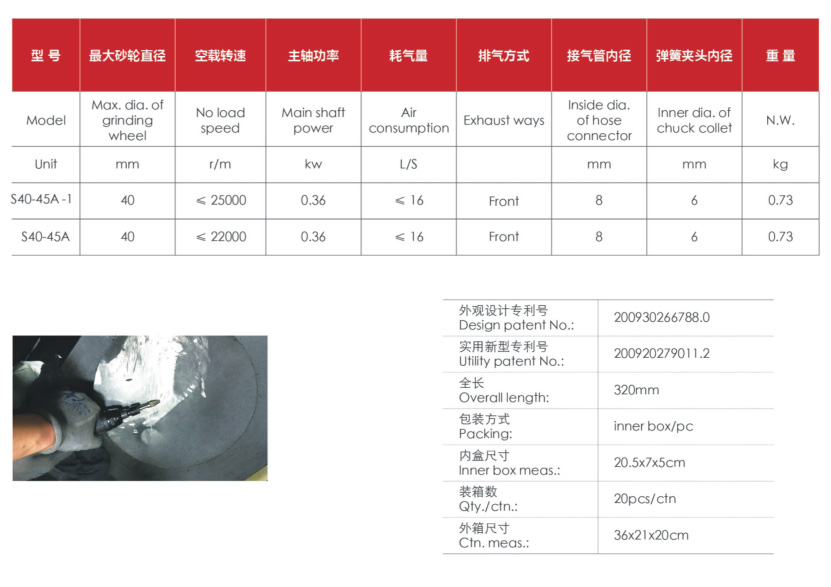 S40气砂轮机数据